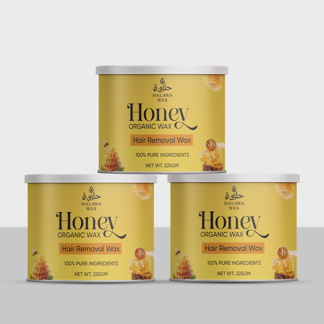 Honey Organic Wax Pack of 3 (Free Spatula)