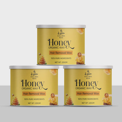 Honey Organic Wax Pack of 3 (Free Spatula)