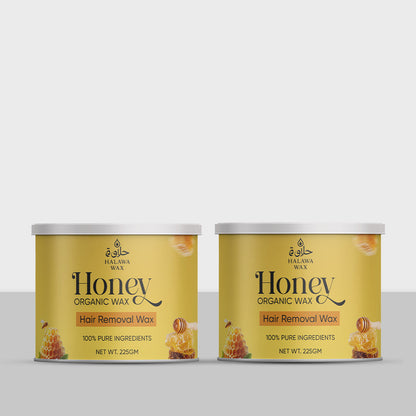 Honey Organic Wax Pack of 2 (Free Spatula)