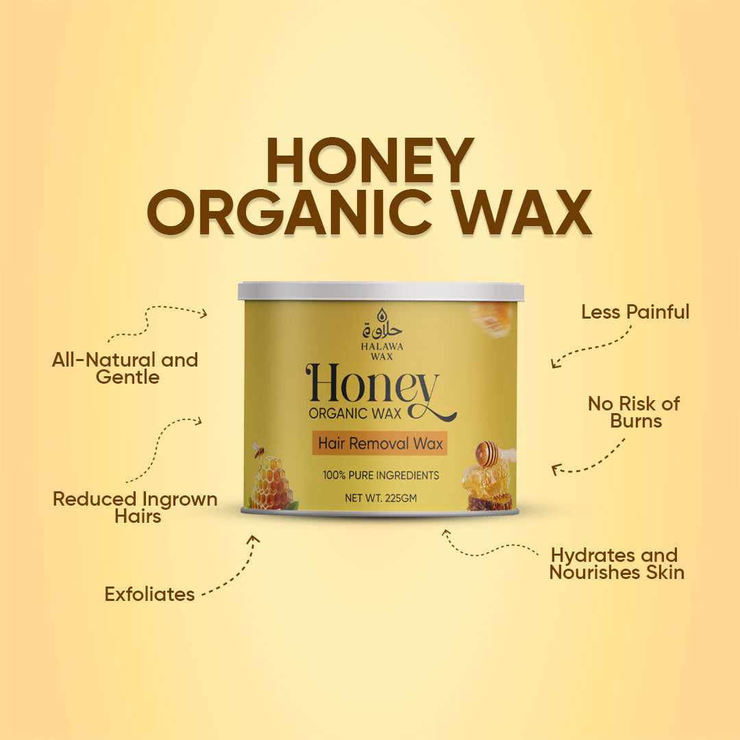 Honey Organic Wax Pack of 3 (Free Spatula)